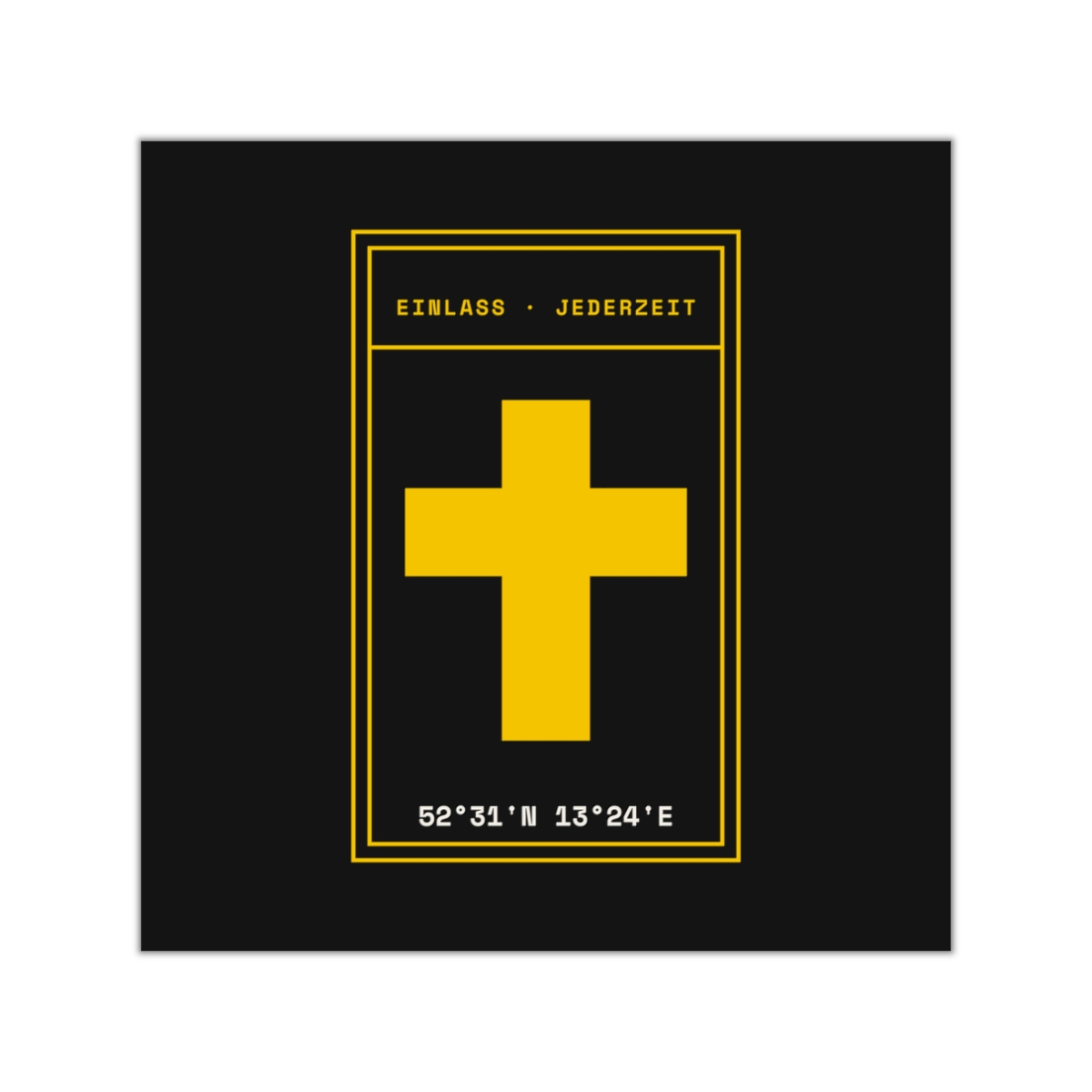 Einlass jederzeit. — Sticker